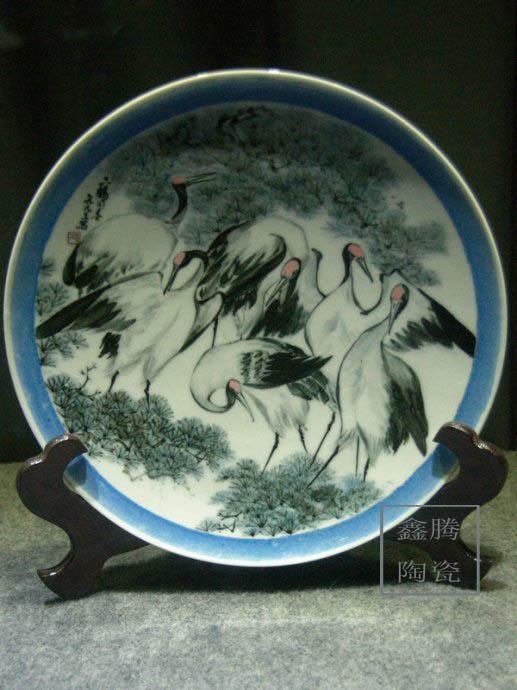 供应商务礼品陶瓷瓷盘手工绘制瓷盘