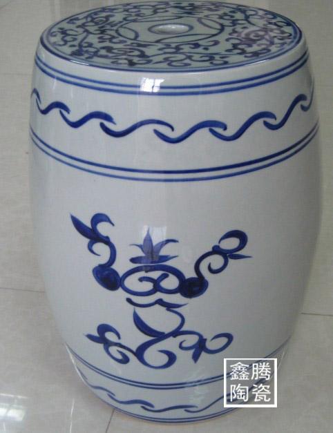 供应制作景德镇青花陶瓷瓷桌摆饰瓷凳图片