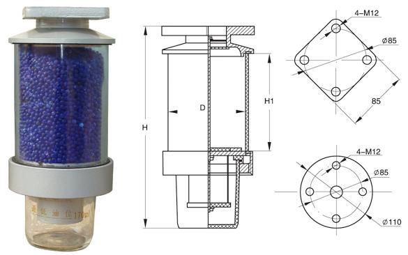 供应变压器吸湿器  有载调压变压器吸湿器丨厂家直销 吸湿器0.1kg图片