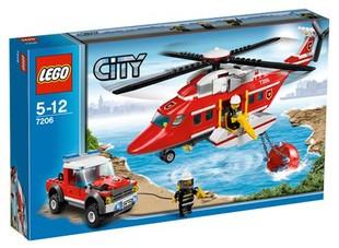 供应LEGO乐高拼装积木玩具 城市系列7206 消防直升机图片