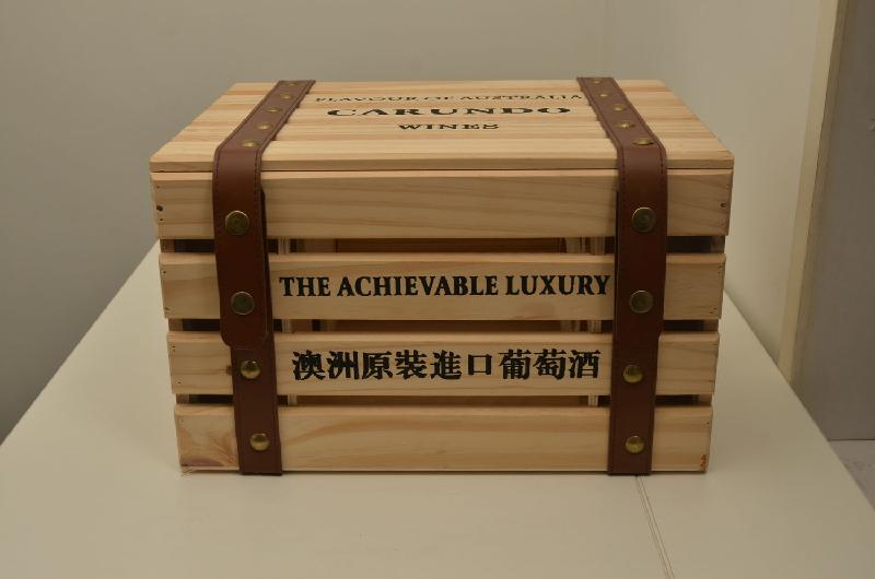 现货双支松木原木红酒木盒定做桐木包装木盒加工高档红酒包装皮盒