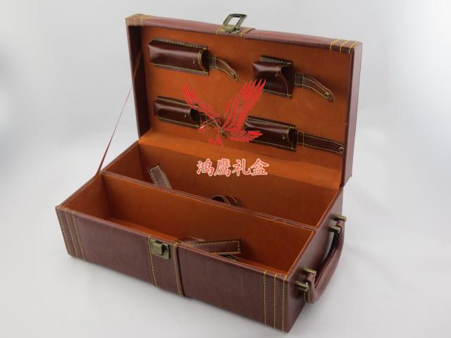 供应棕色木纹4件套红酒盒
