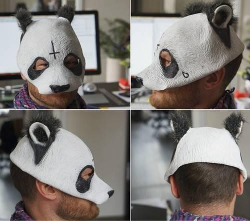 熊猫面具/熊猫头/半脸熊猫面具批发