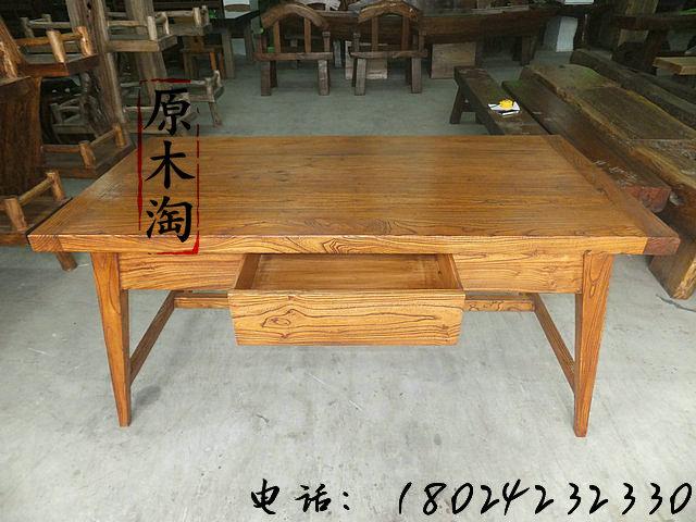 供应榆木仿古风化书桌、学习桌、绘画桌、电脑桌、茶桌、中式家具