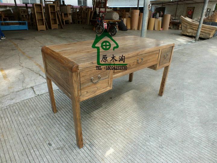 供应榆木三抽屉书桌、绘画桌、中式家具、实木家具