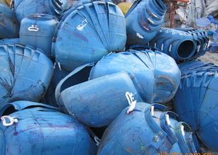 供应HDPE再生蓝桶沉水破碎料图片