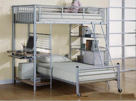 厂家直销个性化欧式铁艺床单层床，公寓床