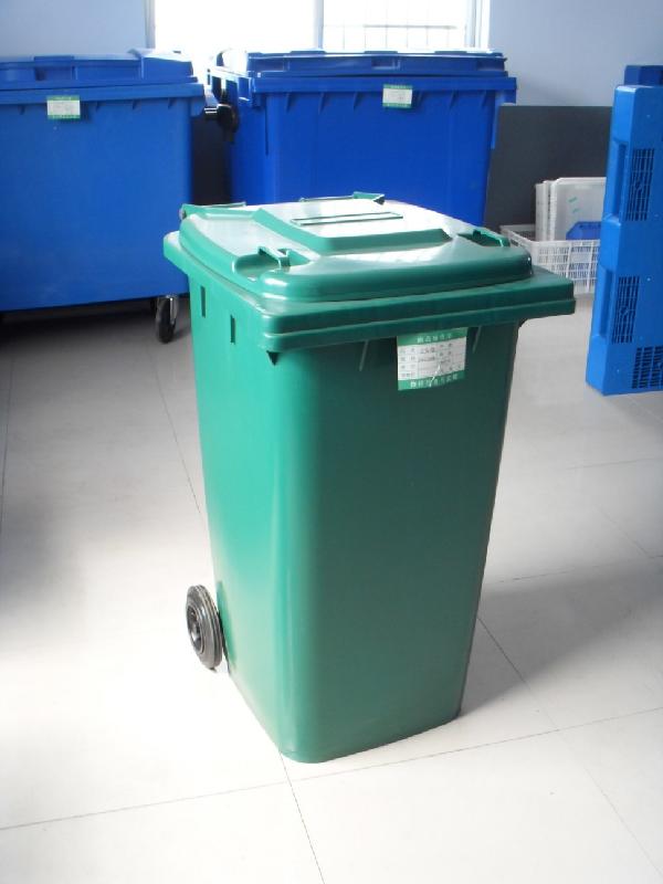 供应章丘地区120L塑料垃圾桶、240L蓝色环卫垃圾桶
