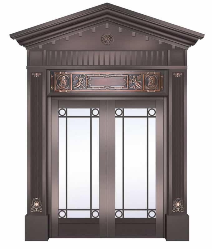 供应用于的玻璃铜门家用铜门别墅玻璃铜门图片