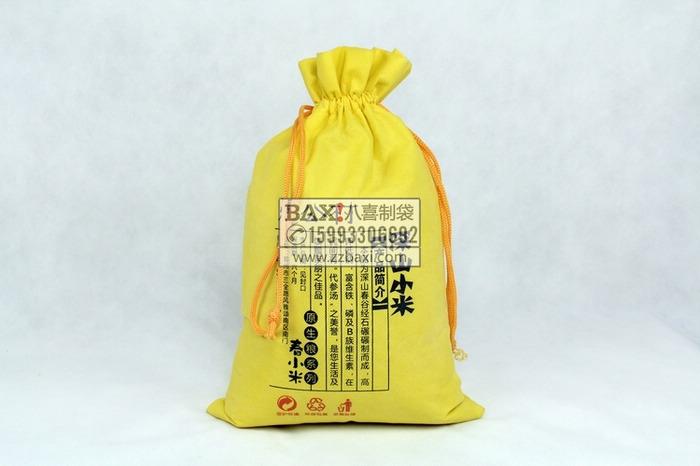 供应无纺布环保包装袋束口小米包装袋