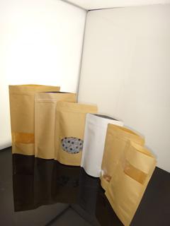 供应开窗牛皮纸自封自立袋，180280mm牛皮纸食品包装袋，茶叶袋