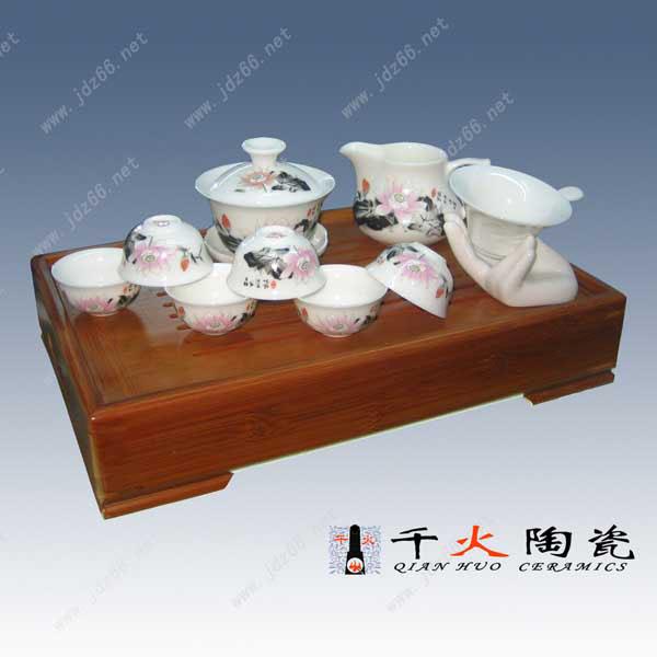 供应手绘粉彩陶瓷茶具批发  功夫茶具价格 景德镇陶瓷茶具厂家