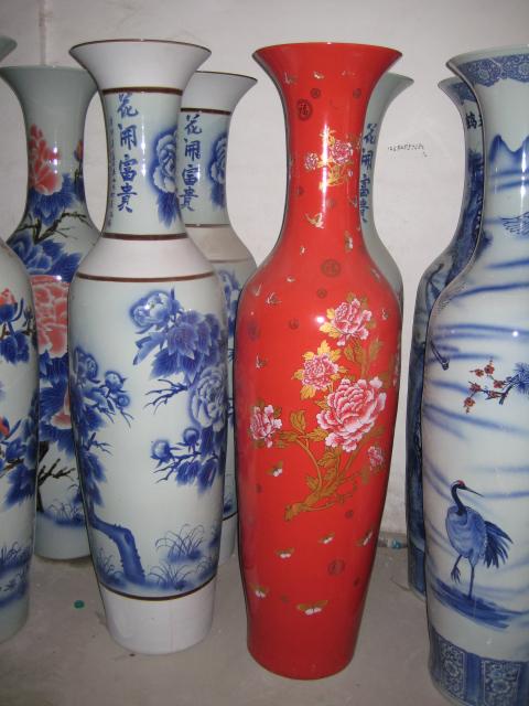 供应中国红陶瓷大花瓶图片