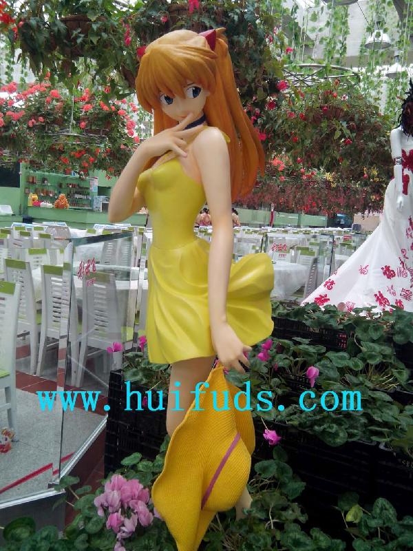 供应广东惠州玻璃钢卡通动画人物雕像青春阳光美少女雕像图片