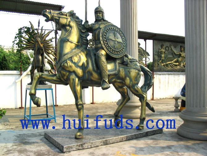 玻璃钢雕塑骑士战马大门雕塑摆件批发