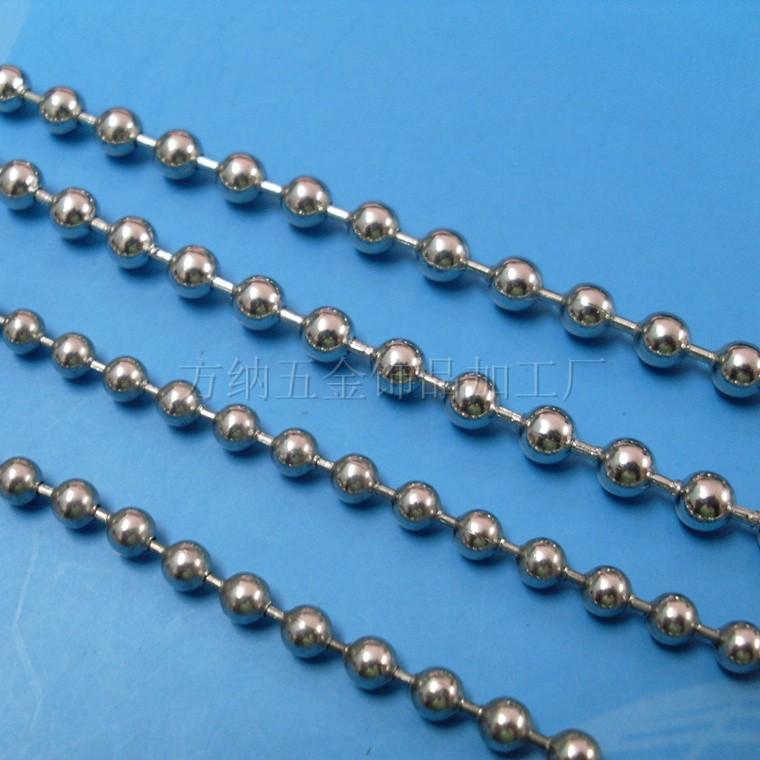 东莞珠链厂家供应4mm不锈钢波珠链，金属波珠链，珠链挂链