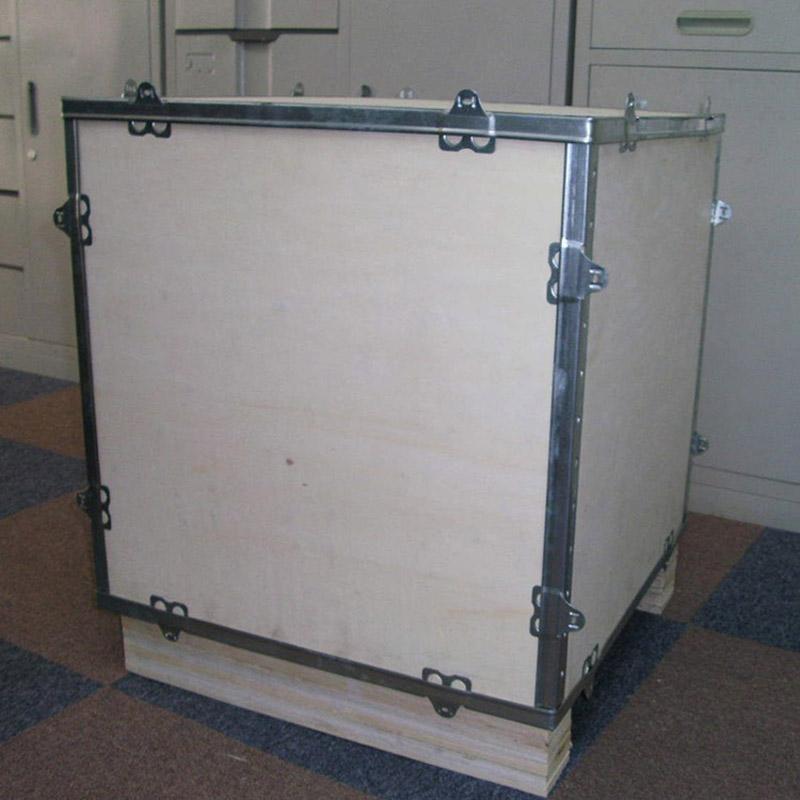 订做包装木箱子 出口免检钢带包边箱 大小机械设备包装箱方便拆装