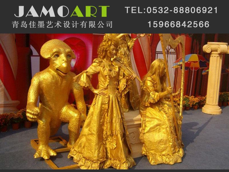北京活雕塑演出北京活雕塑铜人老北京风格西式风格雕塑