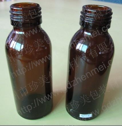 棕色钠钙玻璃螺口药瓶口服液玻璃瓶批发