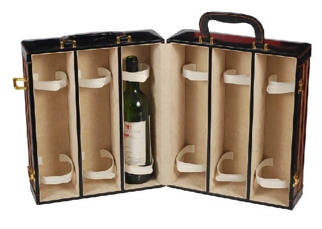 2012新款红酒皮盒新款四支装红酒盒批发