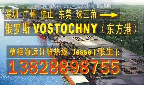 供应广州深圳 佛山乐从到俄罗斯东方港VOSTOCHNY的海运船务公司