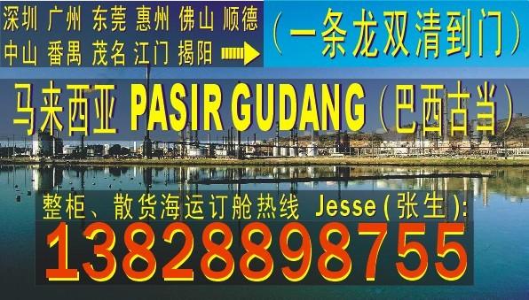 供应深圳广州到马来西亚PASIR GUDANG巴西古当的国际海运公司
