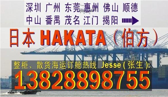 供应广州东莞深圳到日本OSAKA大阪的国际船运物流公司