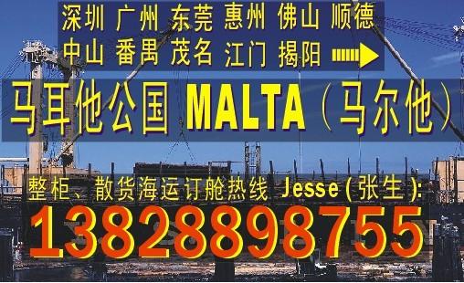 供应深圳广州东莞到马耳他公国MALTA马尔他的国际海运船务公司