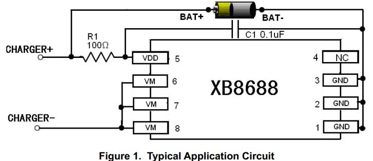 供应XB8688D-25毫欧内阻锂电保护IC  业界内阻最小赛芯微