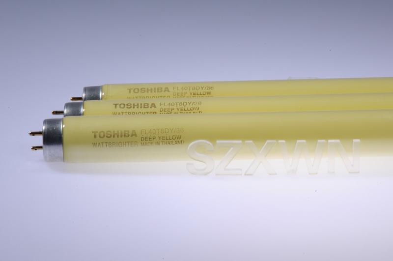 供应TOSHIBA黄色防紫外灯管，东芝FL40T8DY/36黄灯管