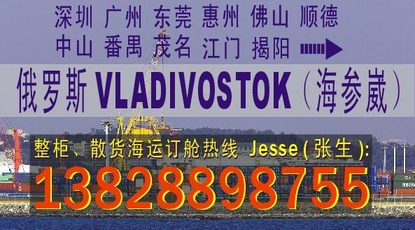 深圳海运到俄罗斯VLADIVOSTOK海参崴的国际海运代理公司