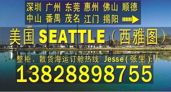 供应深圳东莞广州到美国SEATTLE西雅图的国际海运物流公司