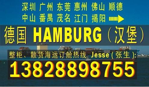 供应深圳东莞广州到德国汉堡HAMBURG的国际海运公司