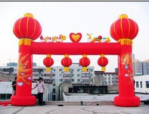 武汉天下气模厂供应立柱卡通充气拱门凯旋门气模图片