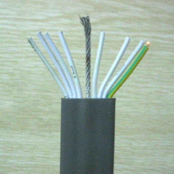 供应8芯带钢丝扁线 钢丝扁平电缆线 8芯0.75平方钢丝扁电缆图片