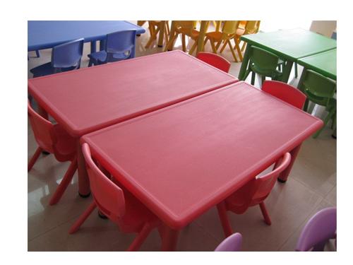 供应嘉禾外贸塑料幼儿长方型桌椅