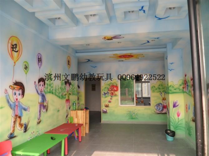 供应山东幼儿园墙体喷绘滨州室内手绘设计图案酒吧主题彩绘。图片