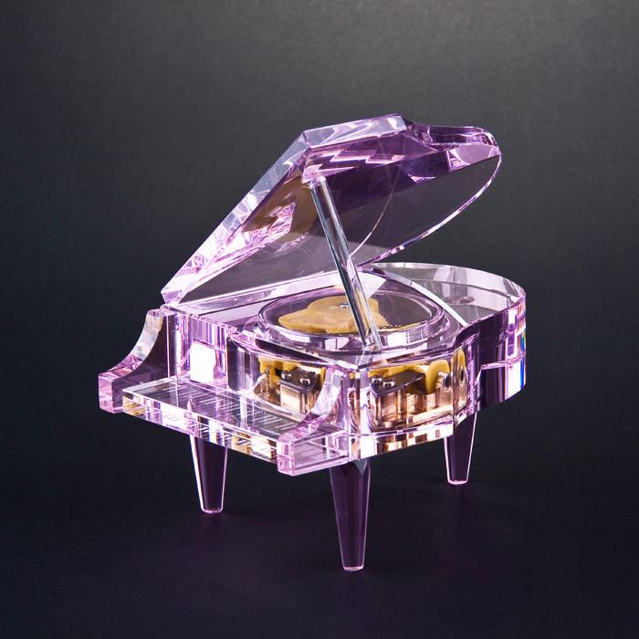 紫色水晶钢琴音乐盒批发
