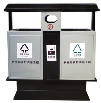 供应常州悦朗金属分类垃圾桶97(L)×35(W)×100(H)CM图片