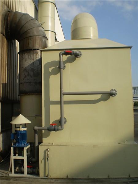 山东海林有机气体净化设备  恶臭气体净化设备  酸碱处理设备 PP方式洗涤塔图片