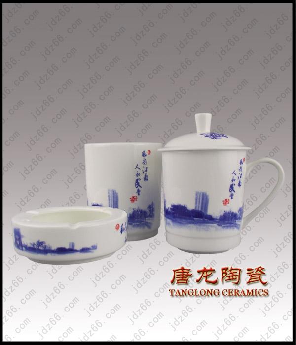供应景德镇高档骨质瓷茶杯定做 中国红陶瓷茶杯 手绘青花瓷茶杯套装图片