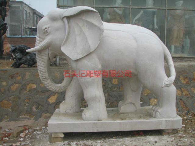 供应敦煌市汉白玉大象雕塑/大象雕塑加工定做/各种动物石雕