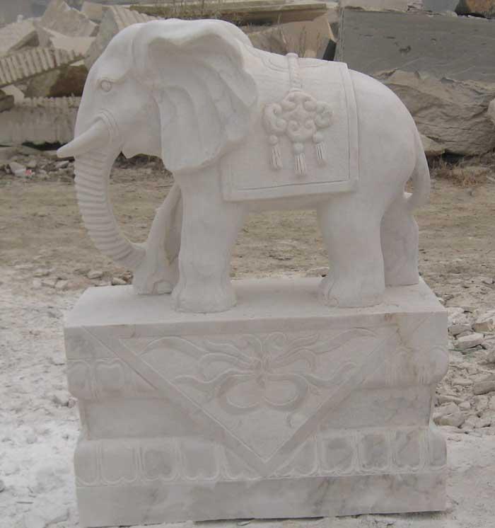 供应济宁市各种大象石雕/汉白玉大象雕塑/旅游区各种动物石雕图片