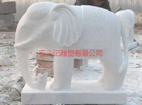供应辽阳市汉白玉大象雕塑/晚霞红大象石雕/各种动物雕塑