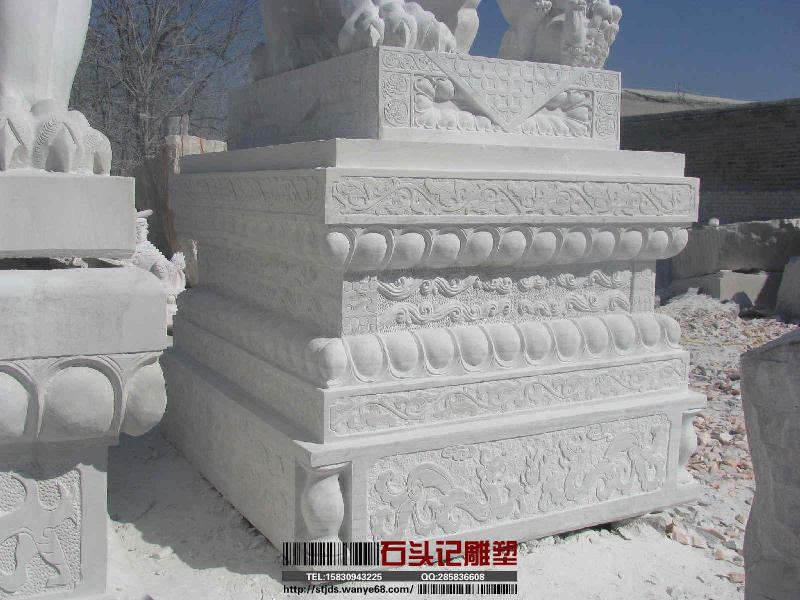 供应珲春市汉白玉石狮雕塑/晚霞红狮子雕刻/动物石雕设计