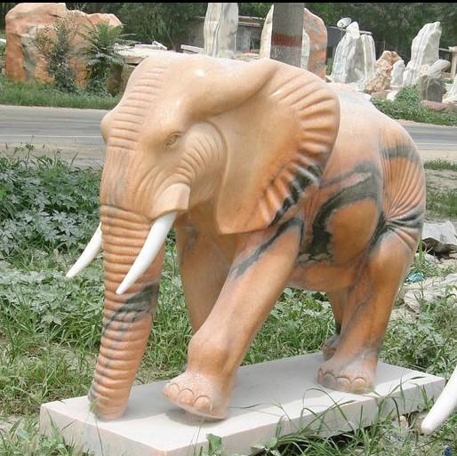 供应新乡市晚霞红大象雕塑/汉白玉大象石雕加工/大象雕塑厂家