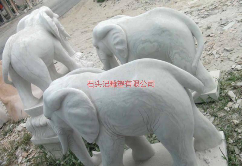 供应聊城市各种大象石雕/汉白玉雕塑/各种动物石雕设计图片