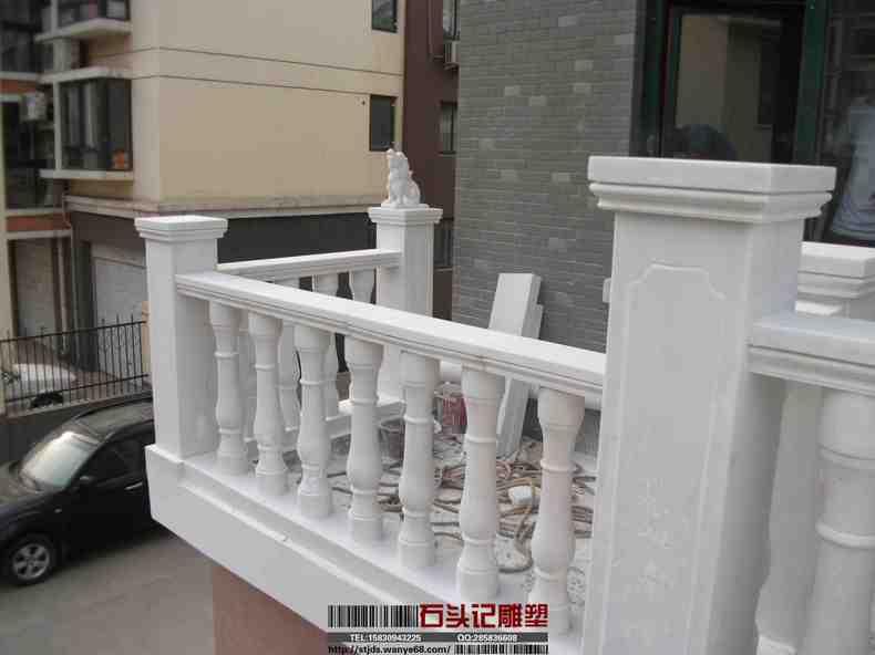 供应白银市石雕栏杆/汉白玉栏杆/阳台柱扶手雕塑图片