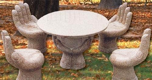 供应莱芜市石桌石凳雕塑/各种茶几石雕/园林景区石凳雕塑