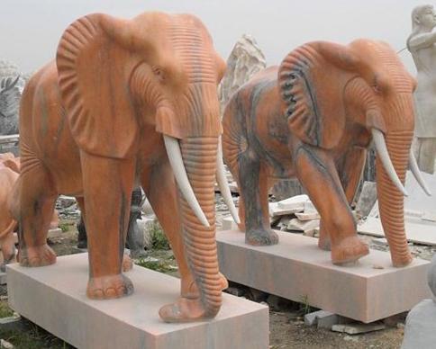 供应焦作市晚霞红大象雕塑/汉白玉大象雕塑/各种动物雕塑厂家
